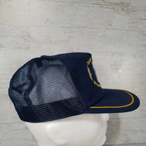 Vintage Bass Anglers Sportsman Society Trucker Hat Fishing Cap Mesh Snapback USA - Picture 2 of 11